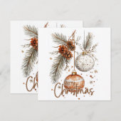 Carte Joyeux Noël Rustique (Devant / Derrière)