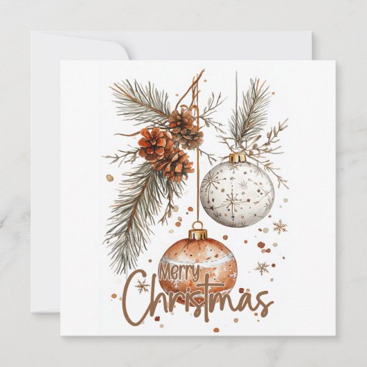 Carte Joyeux Noël Rustique (Devant)