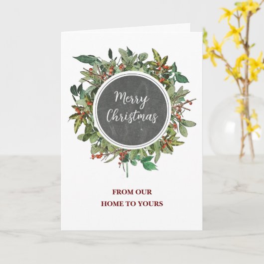 Carte Joyeux Noël rustique (Fleur jaune)