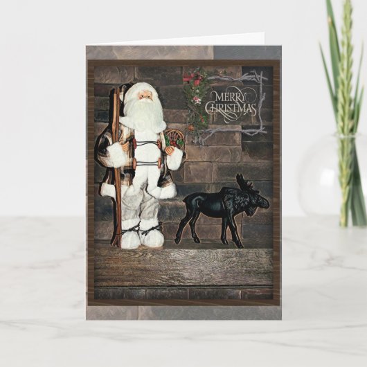 Carte Joyeux Noël rustique (Devant)