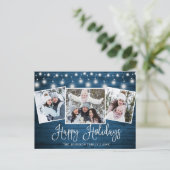 Carte Joyeux Noël Rustique 3 PHOTO (Debout devant)