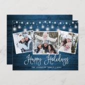 Carte Joyeux Noël Rustique 3 PHOTO (Devant / Derrière)