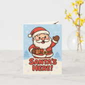 Carte Joyeux Noël Santa (Fleur jaune)
