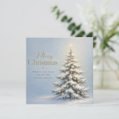 Carte Joyeux Noël Sapin enneigé (Debout devant)