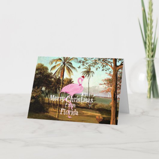 Carte Joyeux Noël, Scène de Floride, (Devant)