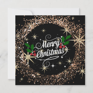Carte Joyeux Noël scintillement et paillettes,