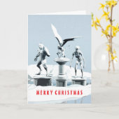 Carte Joyeux Noël. Sculptures de glace monstrueuses (Fleur jaune)