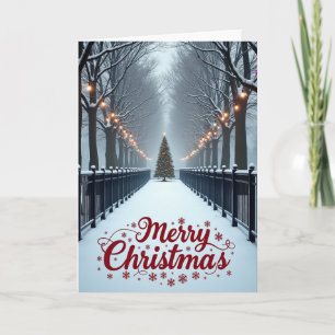Carte Joyeux Noël Sentier enneigé