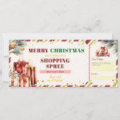 Carte Joyeux Noël Shopping Spree HolidayVoucher Cadeau (Devant)