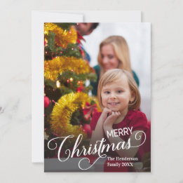 Carte Joyeux Noël Simple Photo personnalisée