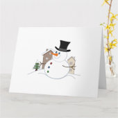 Carte Joyeux Noël Snowman Illustration Carrelage en céra (Fleur jaune)