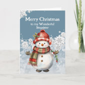 Carte Joyeux Noël Snowman Stepsoeur (Devant)