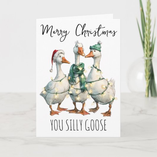 Carte Joyeux Noël, sot Goose (Devant)
