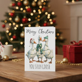 Carte Joyeux Noël, sot Goose