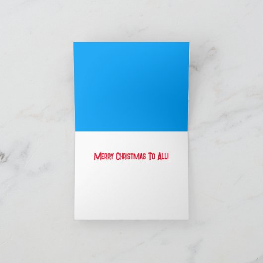 Carte Joyeux Noël Surfin Père Noël à bord (Intérieur)