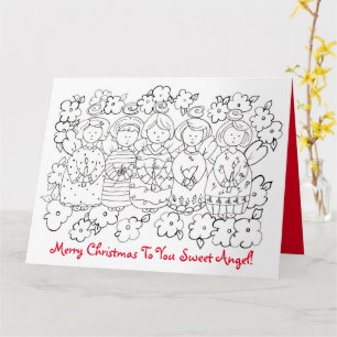 Carte Joyeux Noël Sweet Angel Coloriage Livre