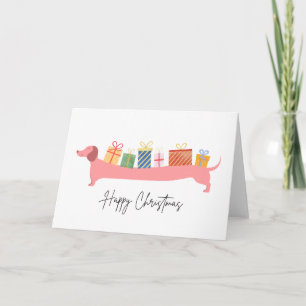 Carte Joyeux Noël Teckel  Cadeaux de Noël pour chien