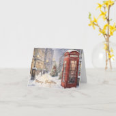 Carte Joyeux Noël Téléphone Vintage Booth (Fleur jaune)