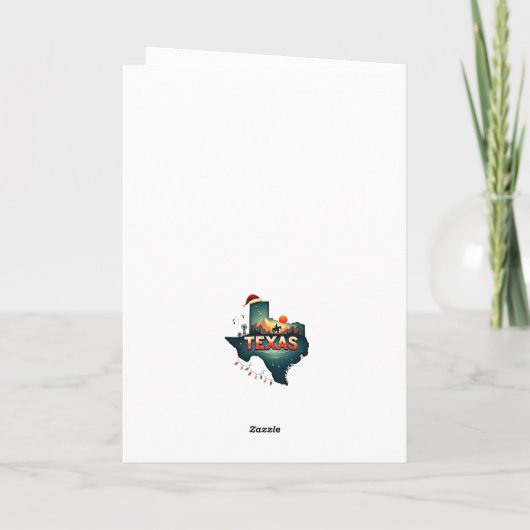 Carte Joyeux Noël Texas State Retro Personnalisé (Dos)