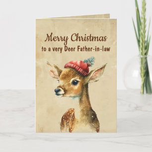 Carte Joyeux Noël très cerf beau-père