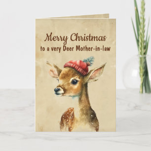 Carte Joyeux Noël très cerf belle-mère