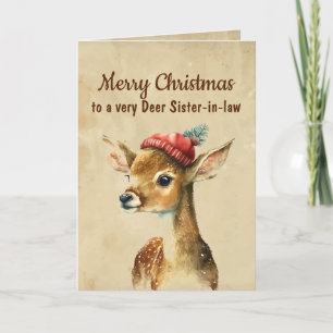 Carte Joyeux Noël très cerf belle-sœur
