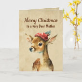 Carte Joyeux Noël Très Cerf Mère (Fleur jaune)