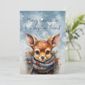 Carte Joyeux Noël Très Deer Ami Amusant Humour (Debout devant)
