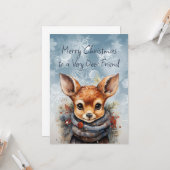 Carte Joyeux Noël Très Deer Ami Amusant Humour (Devant/Arrière en situation)