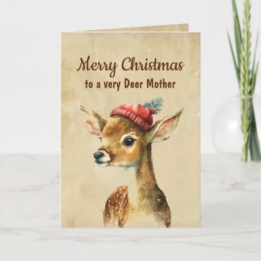 Carte Joyeux Noël Très Deer Mère (Devant)