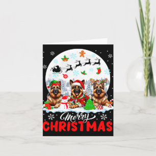 Carte Joyeux Noël Trois Père Noël Elf Reindeer Allemand