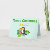 Carte Joyeux Noël tropical Toucan (Devant)
