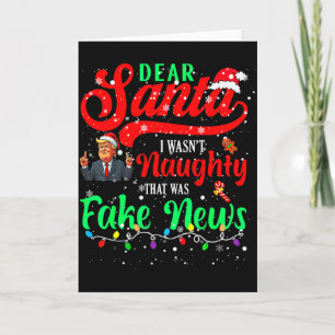 Carte Joyeux Noël Trump Cher Père Noël Fausse Nouvelle D