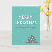 Carte Joyeux Noël Typographie Noël Arbre de Noël (Fleur jaune)