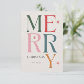 Carte Joyeux Noël Typographie simple et moderne Personna (Debout devant)