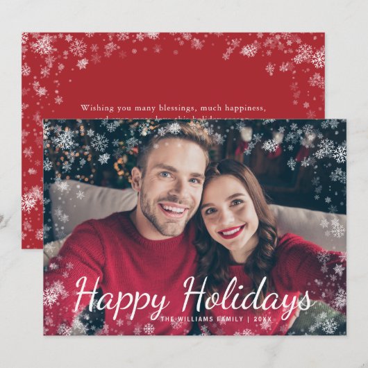 Carte Joyeux Noël Vacances de Noël (Devant / Derrière)