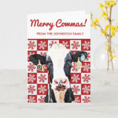 Carte Joyeux Noël Vache laitière Holstein Farm Snowflake (Fleur jaune)