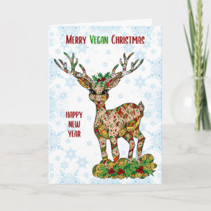 Carte Joyeux Noël végan, Renne