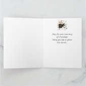 Carte Joyeux Noël Véritable Signification Ange Étoiles A (Intérieur)