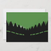 Carte Joyeux Noël vert et noir avec des pins rétro (Dos)
