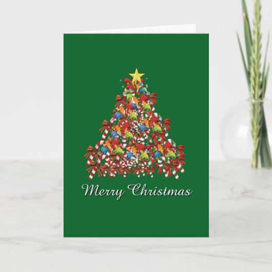 Carte Joyeux Noël Vert Vacances (Devant)