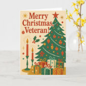Carte Joyeux Noël Vétéran (Fleur jaune)