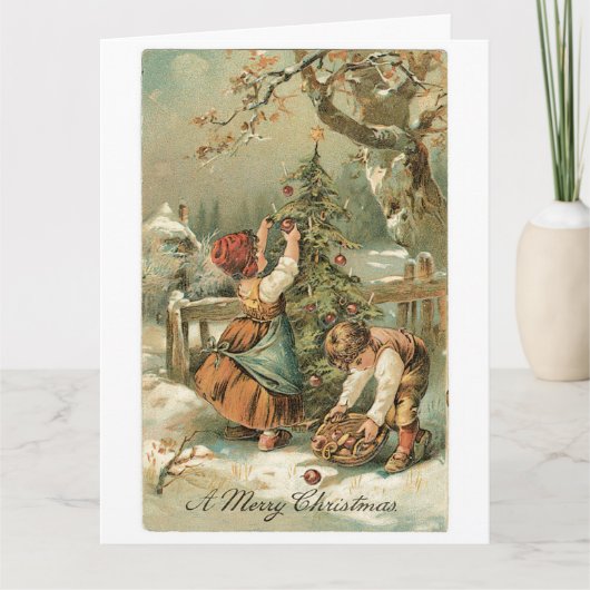 Carte Joyeux Noël Vintage (Devant)
