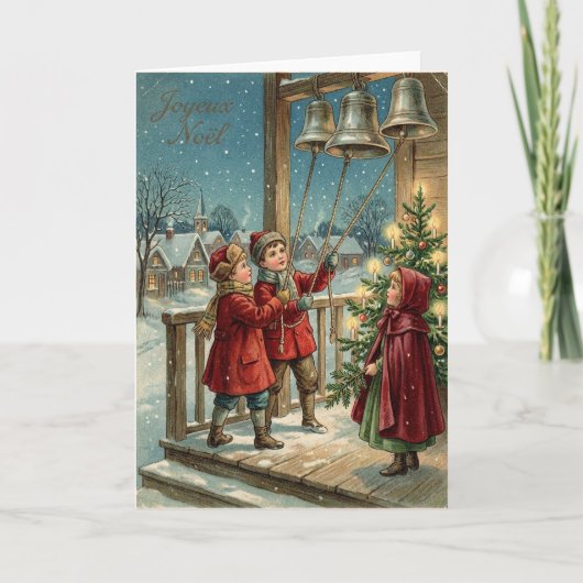 Carte Joyeux Noel Vintage Bells Card (Devant)