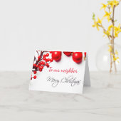 CARTE **JOYEUX NOËL** "VOISIN" (Fleur jaune)