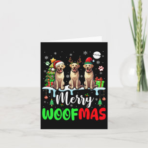 Carte Joyeux Noël Woat Three Père Noël Elf Labrador Retr