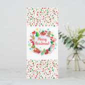 Carte Joyeux Noël! XMAS Joyeuse décoration du Nouvel An (Debout devant)