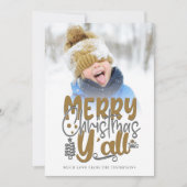 Carte Joyeux Noël Y'All Photo Artsy Typographie (Devant)