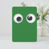 Carte Joyeux Noël Yeux Google Verts (Debout devant)