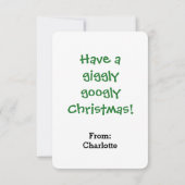 Carte Joyeux Noël Yeux Google Verts (Dos)